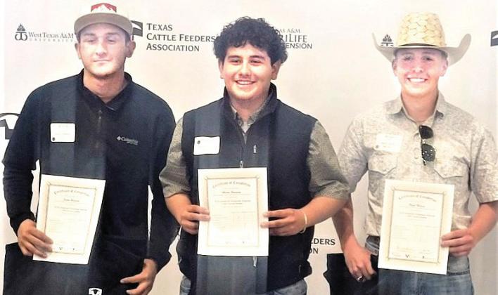 Hart High SchoolJesus Herrera, Aaron Guevara and Noah Marinreceived their Texas Cattle Feeders Association (TCFA) Cattle Care and Handling Certification. The Feedyard Technician Program is a program led by TCFA in cooperation with Texas A&amp;M AgriLife Extension Service and West Texas A&amp;M University to provides high school juniors and seniors the knowledge and skills needed to prepare them for a potential career in the fed cattle industry.
