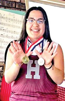 Hart High school Mia Lopez won the discus throw and placed second in shot put.