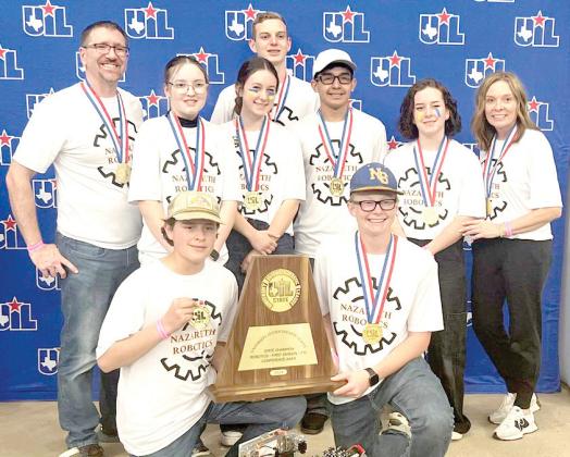 Nazareth Robotics team #16617 won the state title at the FTC UIL 1-4 Division championship last Thursday.