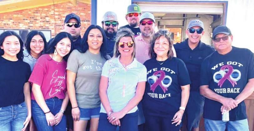 (Photo left) Friends and family joined Crystal Carrasco at the benefit golf tourney held at Dimmitt Recreation. Organized by Esmeralda Rivera Ladies Golf and Dimmitt Recreation the even was held to assist Carrasco in her battle with breast cancer.