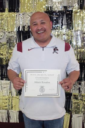 Adam Rosales was given the Blue Jackets, Gold Standards Award