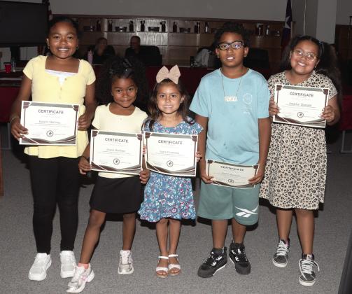 Tulia Elementary School recognition Students of the Month 5th Grader Kailynn Martinez, 1st Grader Ariana Martinez, Kindergartener Ivana Contreras, 3rd Grader Isaiah Mendoza, and 4th Grader Jacelyn Daniels