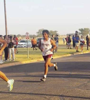 Tulia Varsity Boys placed 3rd at the Dimmitt Invitational. Runners were Gavin Mahannah - Junior, Jose Verdugo - Senior, Robbie Rocha - Senior, Tomas Vega - Sophomore, Zayven Diaz - Freshman, and Adan Shealor - Senior. Above, Jose Verdugo competes for Tulia.