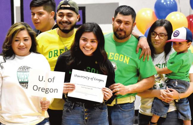 DHS Minnel Leal is heading to the University of Oregon to continue her education.