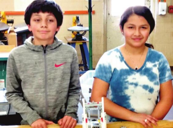 DMS Alianna Castillo and Keenan Hernandez placed third at the Texas Tech GEAR robotics contest.