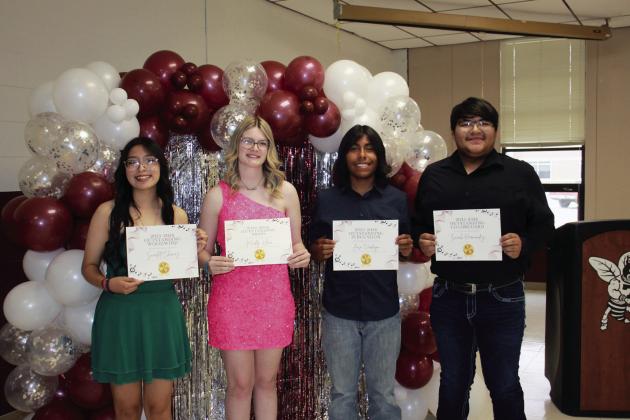 Outstanding student by section: Scarlett Chavez—Outstanding Woodwind, Maddy Klein— Outstanding Brass, Jose Verdugo—Outstanding Percussion and Isaiah Hernandez—Outstanding Color Guard.