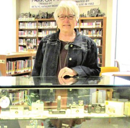 The February Display of the Month at Rhoads Memorial Library is provided by Mary Ruth Baird, who is exhibiting her collection of cameras.