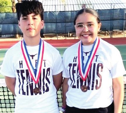 Hart JH tennis players Liam Marin placed third in boy’s singles and Savannah Corrales placed third in girl’s singles at the district meet.