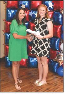 Christina Flowers presented Hudson Butler with Christina Flowers presented Weston Wheeler Christina Flowers presented Kannon Flowers Christina Flowers presented Lynnlea Johnson a Project pin with a Project pin with a Project pin with a Project pin