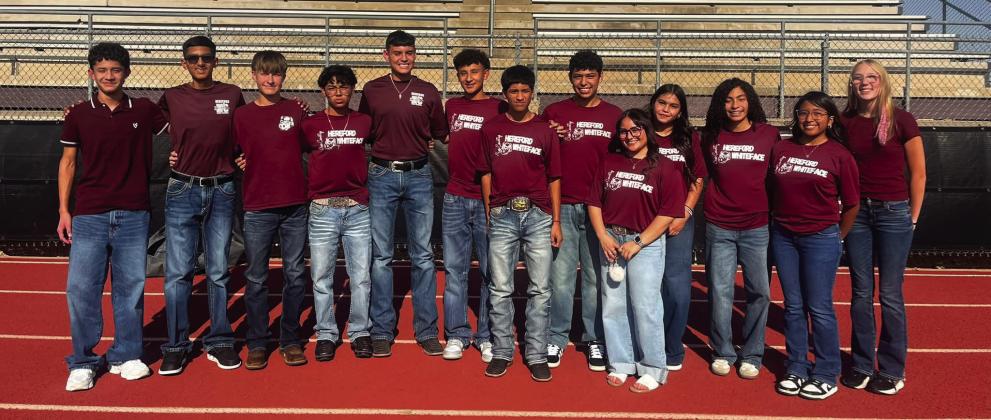Members of the Hereford Cross Country pose for a picture at Meet the Herd held last week. The team’s first meet is Saturday in Clovis, N.M. Go Herd!