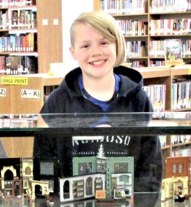 Rhoads Memorial Displayer for January is Griffin Neinast is showing off his collection of Legos’ creations. He is the10-year-old son of Abby and Cody Neinast of Dimmitt.