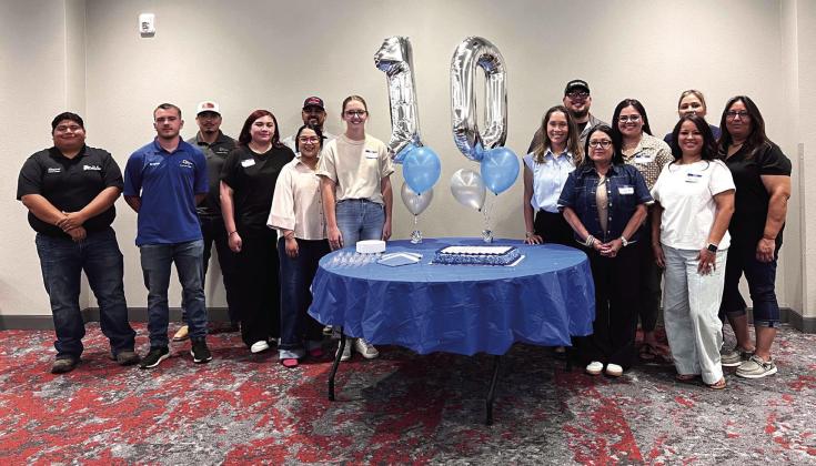 Pictured: Devi Veliz (First Financial Bank) and Matthew Zamora (Deaf Smith Electric).
