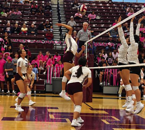 The Hereford Lady Whitefaces are in the thick of the playoff race in District 4-4A. Hereford and West Plains are tied with 6-4 district records battling for third place. Above, the Lady Herd defeated Dumas at home Saturday. (Courtesy photo/Bryan Hedrick)