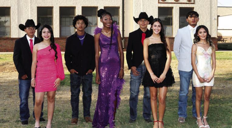 Flame Candidates Freshmen Eli Cedillo and Rayleigh Martinez, Sophomores Deshaun Yarbrough and Curslynn Shivers, Juniors Gabriel Dominguez and Kloe Chasco, and Seniors Adrian Reyes and Destiney Dominguez.