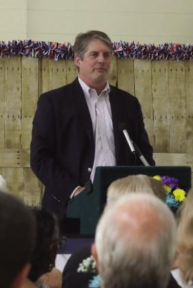 Guest speaker at the annual Swisher County Farm Bureau meeting was Tom Sell