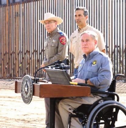 Gov. Greg Abbott had a debut of the new construction on the border wall in Rio Grande City.