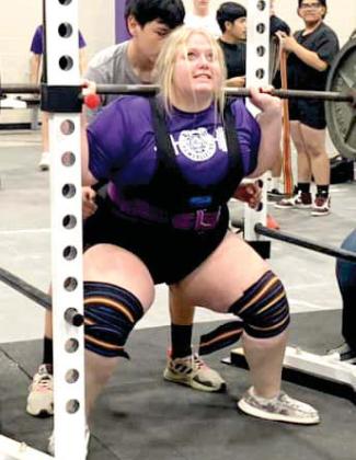 Dimmitt Bobbies powerlifter Allyson Jones won first place at the Dimmitt Invitational in weight class 259+ and is currently number one in the Region.