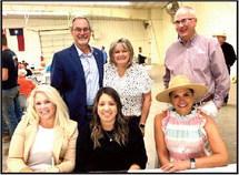 (Photo right) Castro County Farm Bureau staff helped make the annual county convention successful, along with special guests and attendees: Angie Osterkemp, agent, Samantha Aleman, county secretary, Crystal Carrasco, agent, Jason Cantrell, agency manager, with Senator-Elect Kevin Sparks and wife Jill. (Photo left) Castro County Farm Bureau President Matt Gfeller, and Rodney Hunter.
