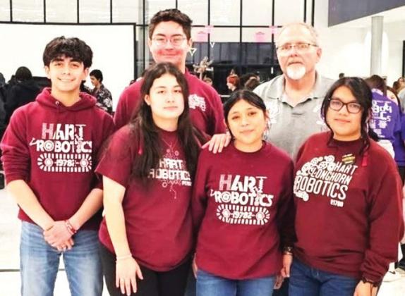 Hart High School Robotics Team #19782 attended the Regionals meet this past weekend and qualified to compete at state. Members of the team are Rito Rodriguez, Diego Longoria, Leslie Dominguez, America Flores and Carolina Flores. Team advisor is Don Bell.