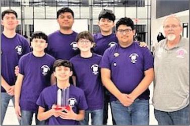 Dimmitt Robotics #13755 won the Innovate Award at the Regional competition and advanced to the state championships. Team members include Diego Duenes, Keenan Hernandez, Luis Perez, Gabriel Garcia, Erica Duenas, Alex Hernandez, Daniel Duenes and advisor Coach Don Bell.