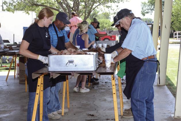 Meat preparation for Swisher County Picnic