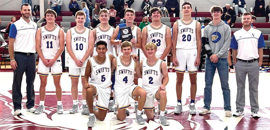 The Nazareth Swifts competed at the Martin’s Mill’s Bryan Mewbourn Invitational this past weekend and came home with a Consolation title, winning three of four games at the tourney: Grapeland 50 – Naz 45 (L); Naz 40 (W) - West Rusk 35; Naz 59 (W)- Redwater 38; Consolation game – Naz 45 (W) 45 – Tatum 34.