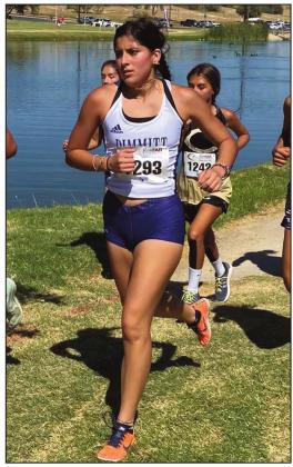 DHS Caitlyn Olmos was the top cross country runner for the Dimmitt Bobbies XC team at the Lubbock XC Invitational.