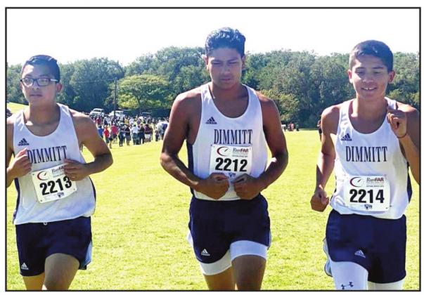 DHS Eduardo Peralta. Ryan Nino and Erik Rivera competed with the Dimmitt XC team at the Lubbock XC Invitational.