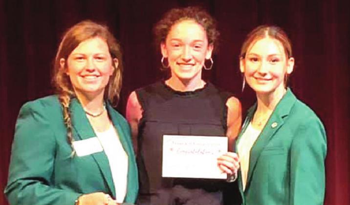 (Photo left) Nazareth’s Chloe Birkenfeld placed third in the Texas State 4-H Roundup ‘Share the Fun” Contest. Birkenfeld is known for being an excellent fiddle/violin musician around Castro County.