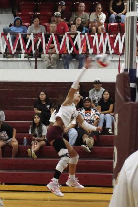 Kloe Chasco gets the hit at the net