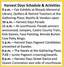 Harvest Day Schedules & Activities