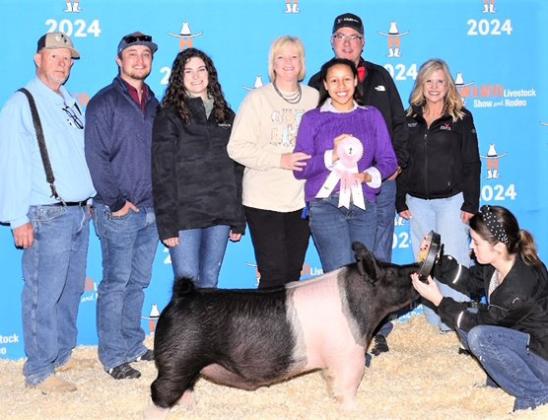 Dimmitt FFA Jaycee Cantrell placed fourth in Class 2 Lightweight Hampshires at the Houston Livestock Show.