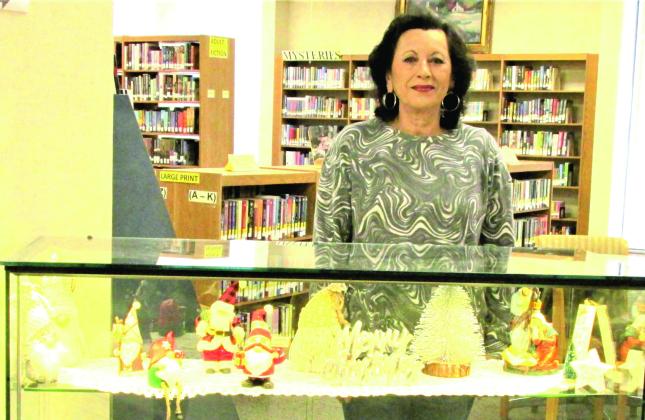 Displayer of the Month is Estella Salinas exhibiting Christmas items.