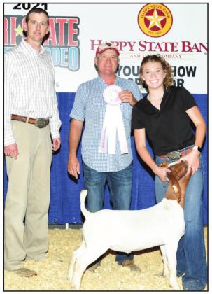 Harlie Millican, Dimmitt FFA came on strong in the Market Goat Show at the Tri-State Fair, earning Light Weight Reserve Champion and also the Heavy Weight Reserve Champion title.