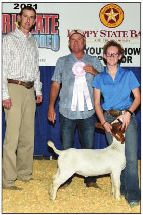 Dimmitt FFA Ritzey Millican competed in the Market Goat Show at the Tri-State Fair and earning the Middleweight Reserve Champion title.