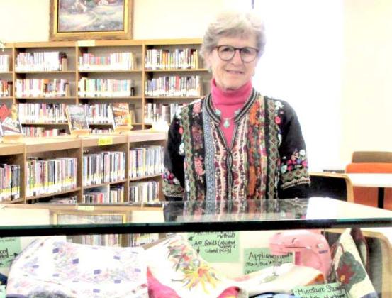 Rhoads Memorial Library Displayer of the Month is Cinde Ebeling of the Ogallala’s Quilters Society.