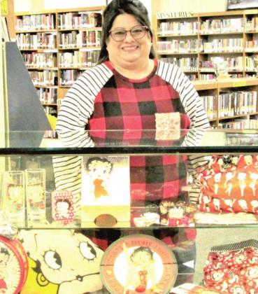 Teresa (Terrie) Fuentes is sharing part of her Betty Boop collection at Rhoads Memorial Library as the February Display for the Month.