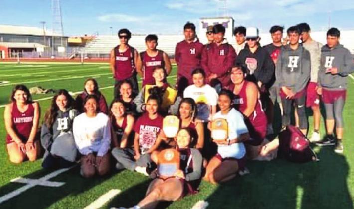 The Hart Ladyhorns and Longhorns competed at Kress in the District 4-1A track meet this past week. The Ladyhorns won the district title.