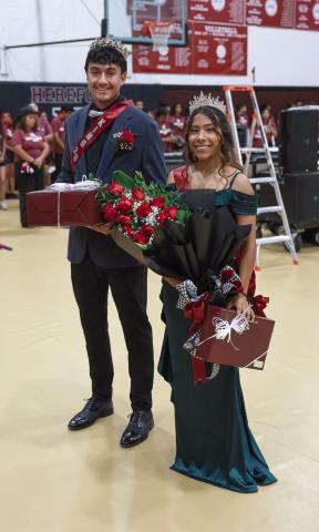 Hereford High School crowned Pierce Valdez and Savanah Peña 2026 Homecoming King and Queen last week during Homecoming activities. (Courtesy photo)