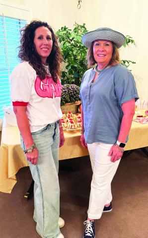 La Madre Mia Study Club held their “Friendship Meeting” on Thursday, September 24 in the Kinsey Parlor of the First Baptist Church. Hostesses for the meeting were (l-r) Angela Blackmon and Kristen Hicks.