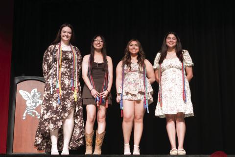 Amarillo College cords were presented to Avary Wesley, Scarlett Chavez, Anayeli Barajas, and Brianna Evans.
