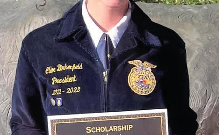 Nazareth FFA Chloe Birkenfeld received the Dann Gunn Memorial Scholarship. The Dann Gunn Memorial Scholarship Endowment was established by Andrew Dorow and Tatum Gunn Dorow in 2017. The scholarship is awarded to students studying Agricultural Education with a Teacher’s Certification in the Department of Agricultural Education and Communications. Preference is given to non-traditional students with a minimum 3.0 GPA.