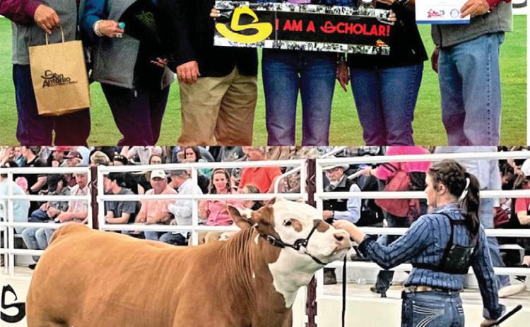 Nazareth FFA Harper Johnson won Breed Champion Red Cross at the San Antonio Livestock Show, made the sale and won a $10,000 scholarship