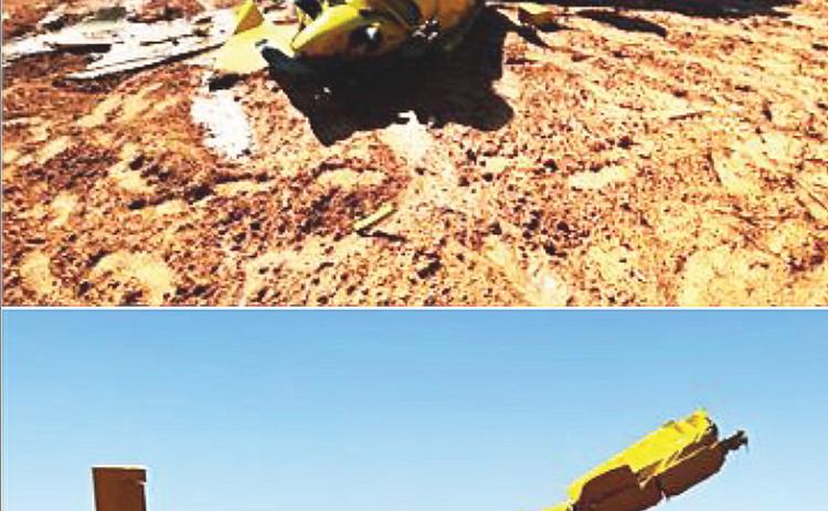 A crop-dusting midair crash in Cochran County is being investigated after two Air Tractor pilots collided while spraying a cotton field, killing one pilot and injuring another. Photo courtesy of Cochran County Sheriff’s Office.