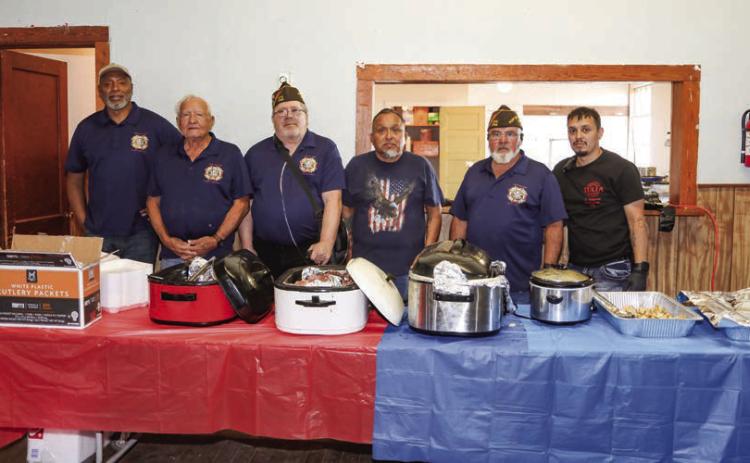 Veterans serving at the Patriot Breakfast on Saturday: Tyson Willis, Darrell Scott, John LaVrar III, Mario Esquivel, Billy Ray Garcia, and Zachary Esquivel