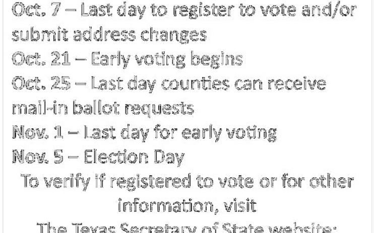 Important election dates approaching