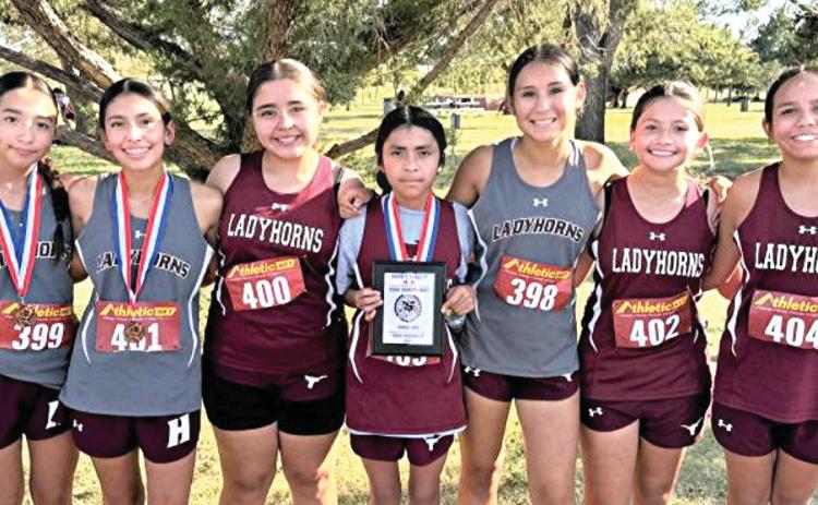Hart Junior High Cross Country runners finished their season with great success. The girls team finished second in district. Team members are Lexi Cisneros, MIa Longoria, Savannah Corrales, Mairany Florentino, Sadie Carrasco, Janeth Morales, and Camila Perez. Individual medalists for the girls were Lexi Cisneros, 3rd Place; Mia Longoria, 6th Place, and Mairany Florentino, 7th place. Coaches for the XC teams are Cailin Neudorf and Corie Longoria.