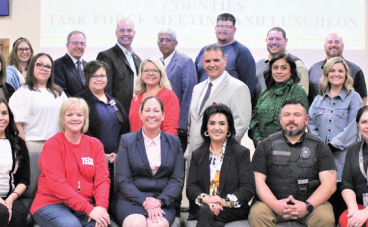 The Step Up Texas Task Force includes (front row, left to right) Patricia Arteaga, Kendra Cantrell, Judge Dana Zirpoli, Dr. Edna Garcia, Chris Tristan, and Amy Hagerman, (middle row) Theresa Salazar, Elizabeth Castillo, Elizabeth Ortiz, Jennifer Quintero, Alison Tipton, Dr. Rick Garcia, Dr. Angelica Okamoto, Christi McCasland, and Tony Martinez, (back row) Katrina Garrett, Kimberly Ford, Jim Tirey, Dr. Ray Barbosa, Eddie Subealdea, Brandon Ontiveros, Benny Gonzales and Dr. Jeff Carr.