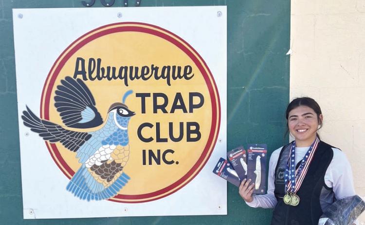 Hereford High School’s Kaylee Ritter recently participated in a skeet and trap competition in Albuquerque, N.M., delivering an exceptional performance that earned her top honors. Ritter took 1st place gold medal in skeet (Ladies Varsity), 1st place gold medal in double skeet (Ladies Varsity), 1st place gold medal in trap singles (Ladies Varsity), 3rd place bronze medal in ATA trap handicap (Ladies Varsity), 3rd place bronze medal in sporting clays (Ladies Varsity) and HOA (High Over All) Ladies Award.
