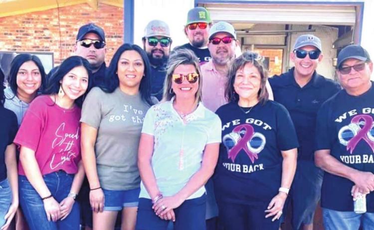 (Photo left) Friends and family joined Crystal Carrasco at the benefit golf tourney held at Dimmitt Recreation. Organized by Esmeralda Rivera Ladies Golf and Dimmitt Recreation the even was held to assist Carrasco in her battle with breast cancer.
